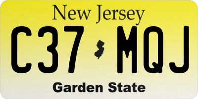 NJ license plate C37MQJ