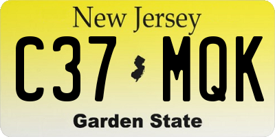 NJ license plate C37MQK