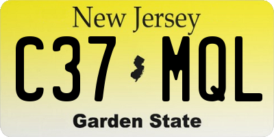 NJ license plate C37MQL