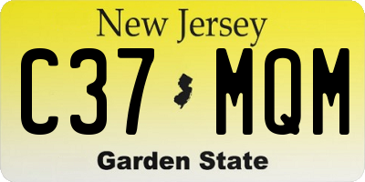 NJ license plate C37MQM