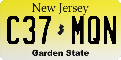 NJ license plate C37MQN