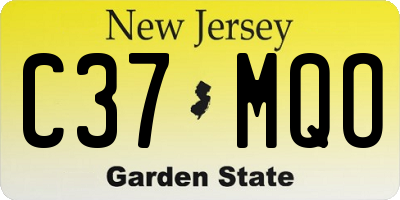 NJ license plate C37MQO