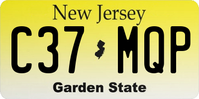 NJ license plate C37MQP