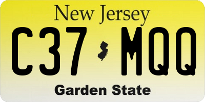 NJ license plate C37MQQ