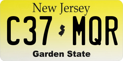 NJ license plate C37MQR