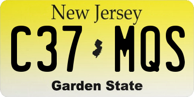 NJ license plate C37MQS