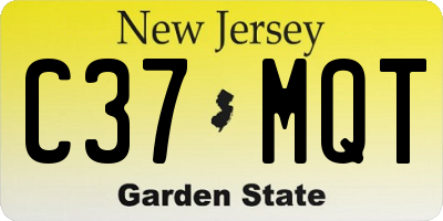 NJ license plate C37MQT