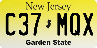 NJ license plate C37MQX