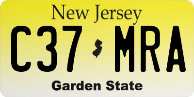 NJ license plate C37MRA