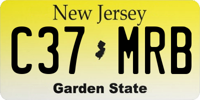NJ license plate C37MRB