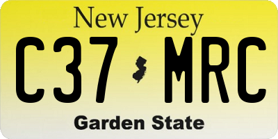 NJ license plate C37MRC