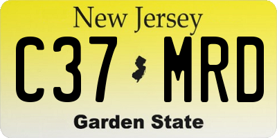 NJ license plate C37MRD