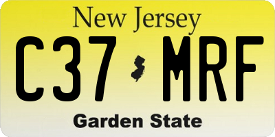 NJ license plate C37MRF