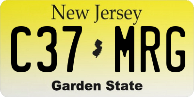 NJ license plate C37MRG