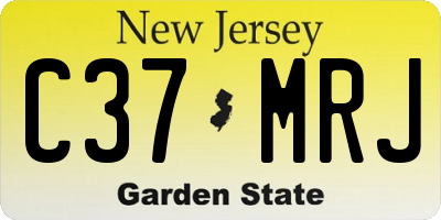 NJ license plate C37MRJ