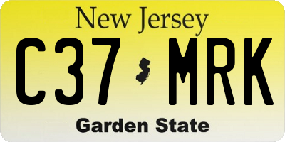 NJ license plate C37MRK