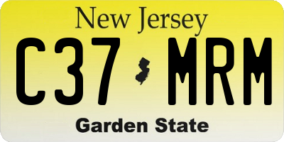 NJ license plate C37MRM