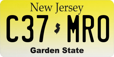 NJ license plate C37MRO