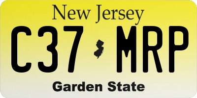 NJ license plate C37MRP