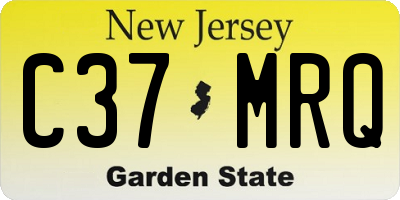 NJ license plate C37MRQ