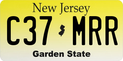 NJ license plate C37MRR