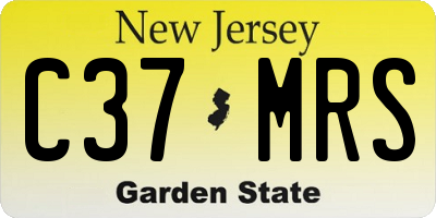 NJ license plate C37MRS