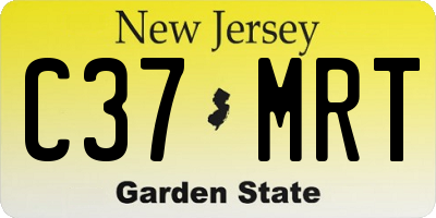 NJ license plate C37MRT