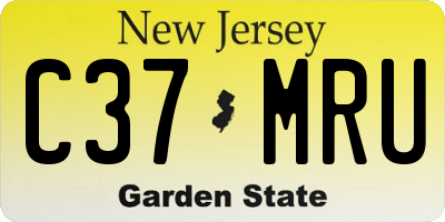NJ license plate C37MRU