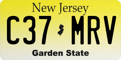NJ license plate C37MRV