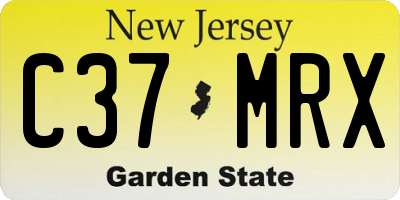 NJ license plate C37MRX