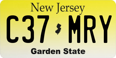 NJ license plate C37MRY