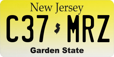 NJ license plate C37MRZ