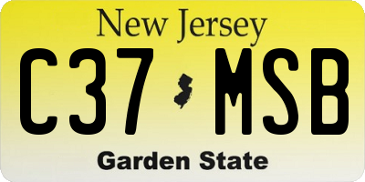 NJ license plate C37MSB