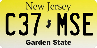 NJ license plate C37MSE