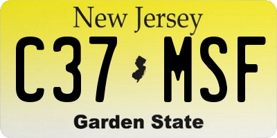 NJ license plate C37MSF
