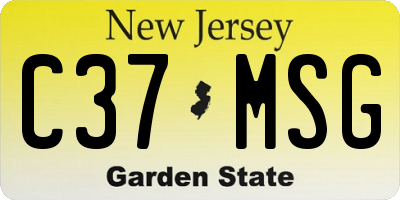 NJ license plate C37MSG