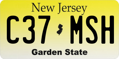 NJ license plate C37MSH