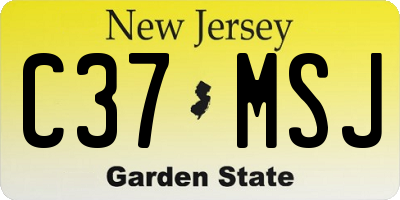 NJ license plate C37MSJ