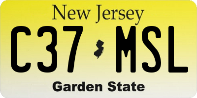 NJ license plate C37MSL