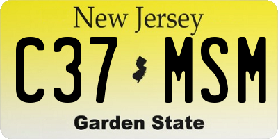 NJ license plate C37MSM
