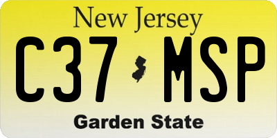 NJ license plate C37MSP