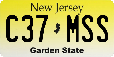 NJ license plate C37MSS