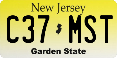 NJ license plate C37MST