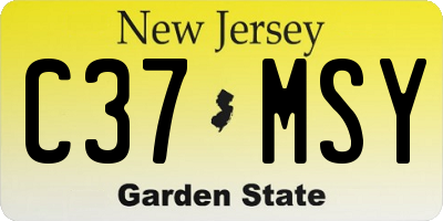 NJ license plate C37MSY