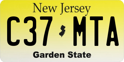 NJ license plate C37MTA