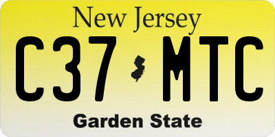 NJ license plate C37MTC