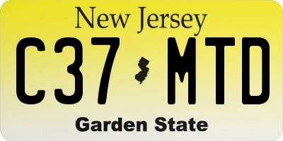 NJ license plate C37MTD