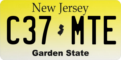 NJ license plate C37MTE