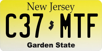 NJ license plate C37MTF