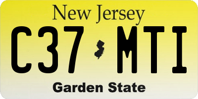 NJ license plate C37MTI